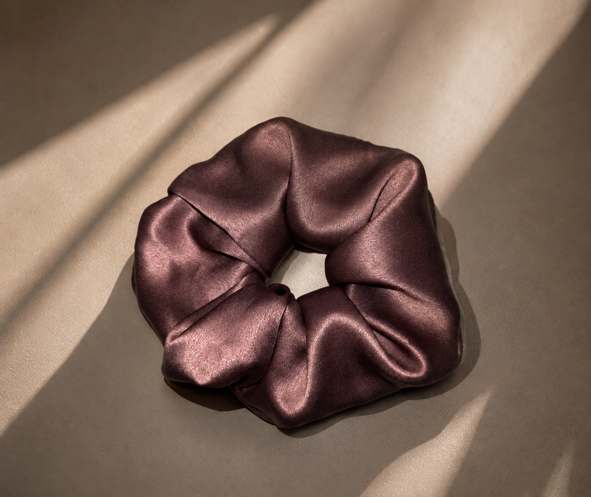 Chouchou en soie satin de mûrier Mauve
