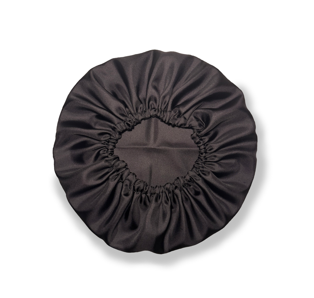 Bonnet en soie sergé de mûrier Noir