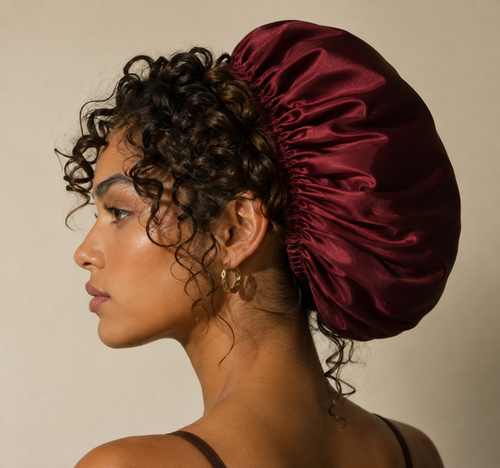 Bonnet en soie sergé de mûrier Bordeaux